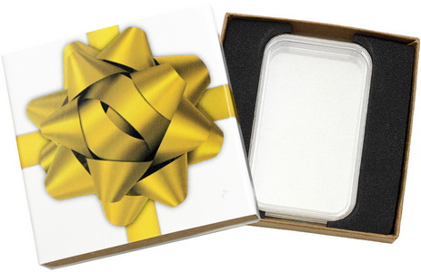 SilverTowne Natural Kraft Paper Gift Box with Gold Bow Box Sleeve